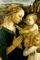 Szűzanya a Gyermekkel és angyalokkal (részlet) (Galleria degli Uffizi, Firenze) – Filippo Lippi